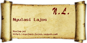 Nyulasi Lajos névjegykártya